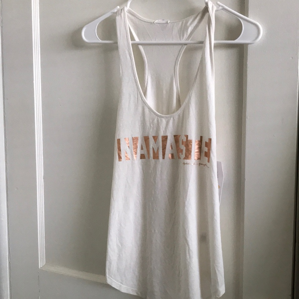 NWT Spiritual Gangster Gold Namaste Tank